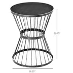 Table d'appoint NAYSAYE avec design sablier, petite table 40,6 cm pour jardin, pelouse, patio, noir, 41,3 x 52,7 x 41,3 cm