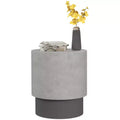NAYSAYE Round End Table with Adjustable Feetp, Side Table for Home Lawn Garden Patio, Gray, 14.6*16.9*14.6