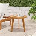 Christopher Knight Home Beckett Outdoor Acacia Wood Side Table with Slatted Round Top