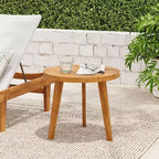 Christopher Knight Home Beckett Outdoor Acacia Wood Side Table with Slatted Round Top