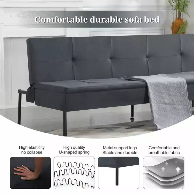 Canapé-lit futon convertible MAYEERTY 69.88 avec dossier réglable sur 5 positions