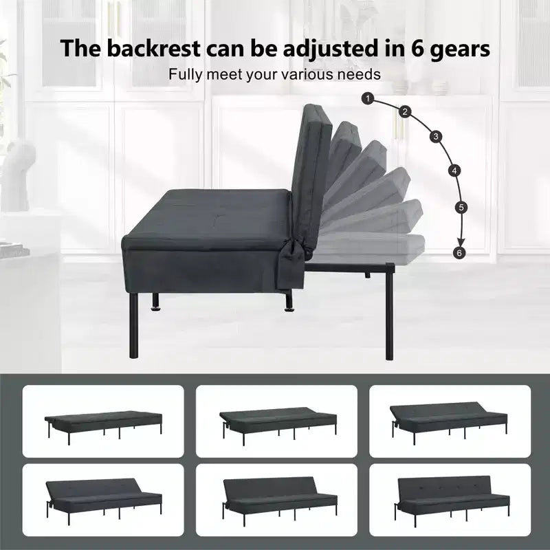 Canapé-lit futon convertible MAYEERTY 69.88 avec dossier réglable sur 5 positions