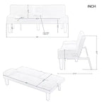 MAYEERTY 65 Divano Letto Futon con Portabicchieri e Schienale Regolabile in 3 Posizioni