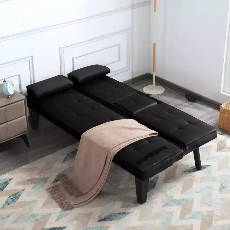 MAYEERTY 65 Divano Letto Futon con Portabicchieri e Schienale Regolabile in 3 Posizioni