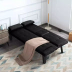 MAYEERTY 65 Divano Letto Futon con Portabicchieri e Schienale Regolabile in 3 Posizioni