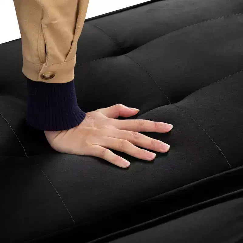 MAYEERTY 65 Divano Letto Futon con Portabicchieri e Schienale Regolabile in 3 Posizioni