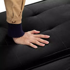 MAYEERTY 65 Divano Letto Futon con Portabicchieri e Schienale Regolabile in 3 Posizioni