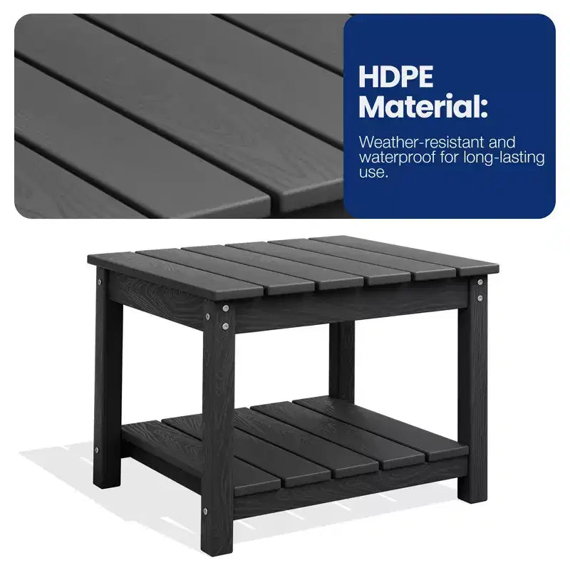 Table d'appoint de patio Hyleory durable en PEHD - Table d'appoint d'extérieur résistante aux intempéries