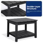 Table d'appoint de patio Hyleory durable en PEHD - Table d'appoint d'extérieur résistante aux intempéries