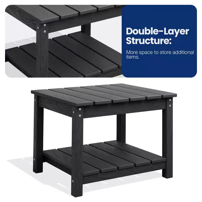 Table d'appoint de patio Hyleory durable en PEHD - Table d'appoint d'extérieur résistante aux intempéries
