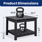 Table d'appoint de patio Hyleory durable en PEHD - Table d'appoint d'extérieur résistante aux intempéries