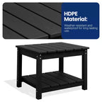 Table d'appoint de patio Hyleory durable en PEHD - Table d'appoint d'extérieur résistante aux intempéries