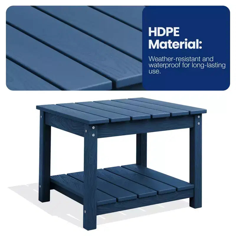 Table d'appoint de patio Hyleory durable en PEHD - Table d'appoint d'extérieur résistante aux intempéries