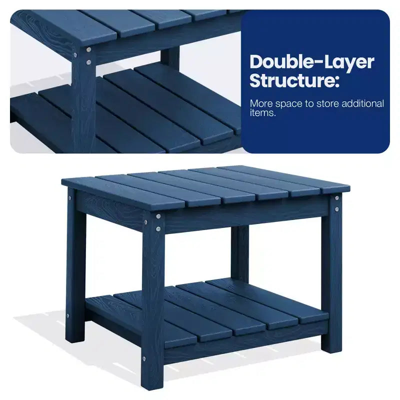 Table d'appoint de patio Hyleory durable en PEHD - Table d'appoint d'extérieur résistante aux intempéries