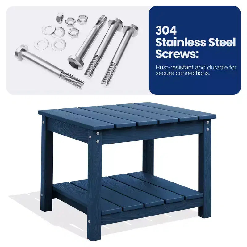 Table d'appoint de patio Hyleory durable en PEHD - Table d'appoint d'extérieur résistante aux intempéries