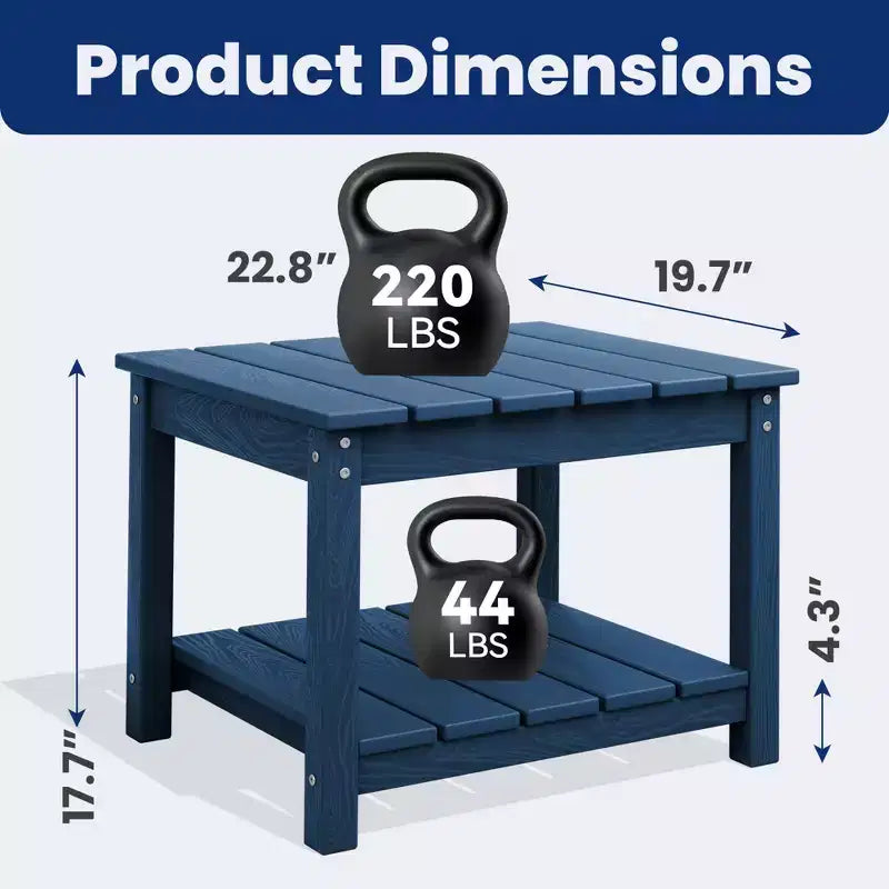 Table d'appoint de patio Hyleory durable en PEHD - Table d'appoint d'extérieur résistante aux intempéries