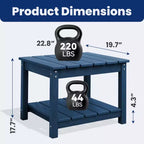 Table d'appoint de patio Hyleory durable en PEHD - Table d'appoint d'extérieur résistante aux intempéries