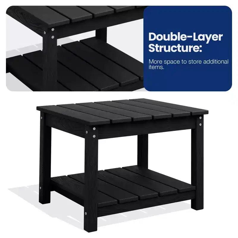 Table d'appoint de patio Hyleory durable en PEHD - Table d'appoint d'extérieur résistante aux intempéries