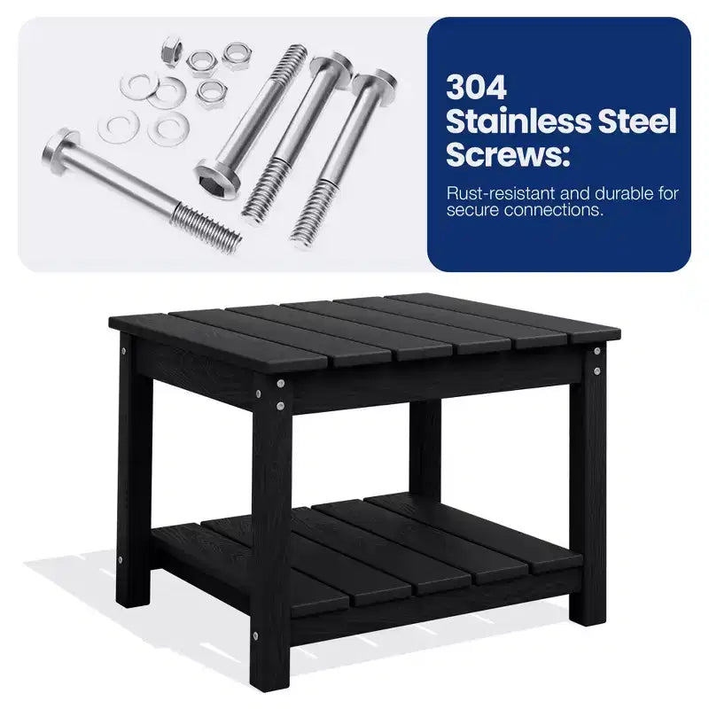 Table d'appoint de patio Hyleory durable en PEHD - Table d'appoint d'extérieur résistante aux intempéries