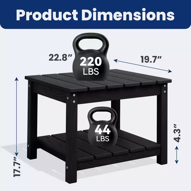 Table d'appoint de patio Hyleory durable en PEHD - Table d'appoint d'extérieur résistante aux intempéries