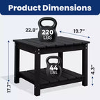 Table d'appoint de patio Hyleory durable en PEHD - Table d'appoint d'extérieur résistante aux intempéries