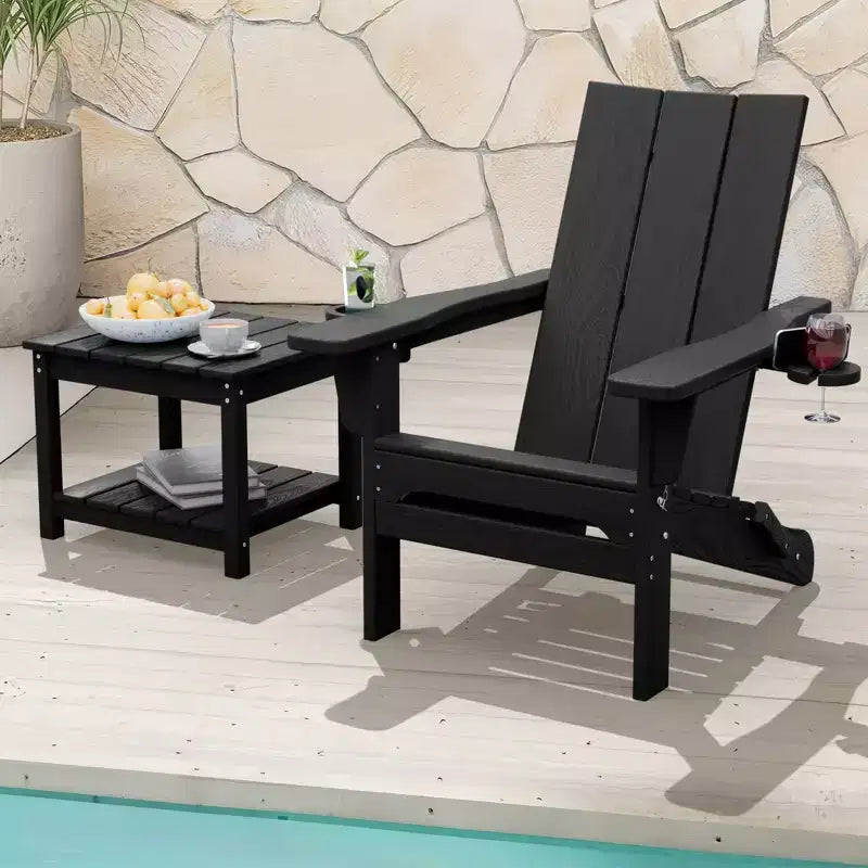 Table d'appoint de patio Hyleory durable en PEHD - Table d'appoint d'extérieur résistante aux intempéries