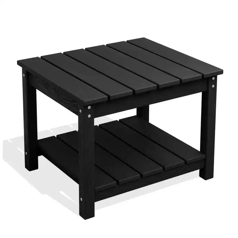 Hyleory Durable HDPE Patio End Table - Weather Resistant Outdoor Side Table