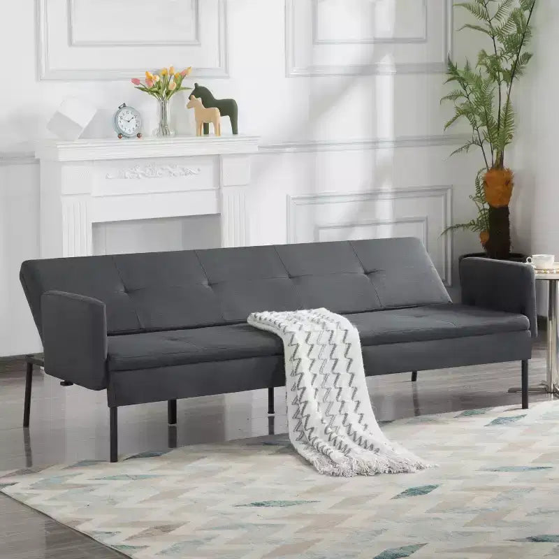 MAYEERTY 74.8 Divano Letto Futon Convertibile con Schienale Regolabile in 5 Posizioni