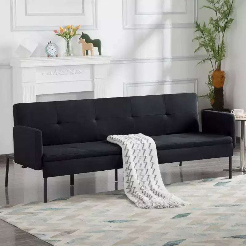 MAYEERTY 74.8 Divano Letto Futon Convertibile con Schienale Regolabile in 5 Posizioni