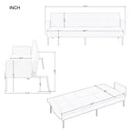MAYEERTY 74.8 Divano Letto Futon Convertibile con Schienale Regolabile in 5 Posizioni