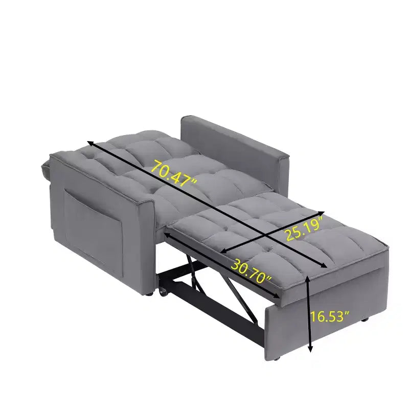Poltrona Letto Convertibile PexFix, Ideale per Spazi Piccoli con Schienale Regolabile
