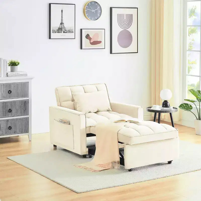 Poltrona Letto Convertibile PexFix, Ideale per Spazi Piccoli con Schienale Regolabile