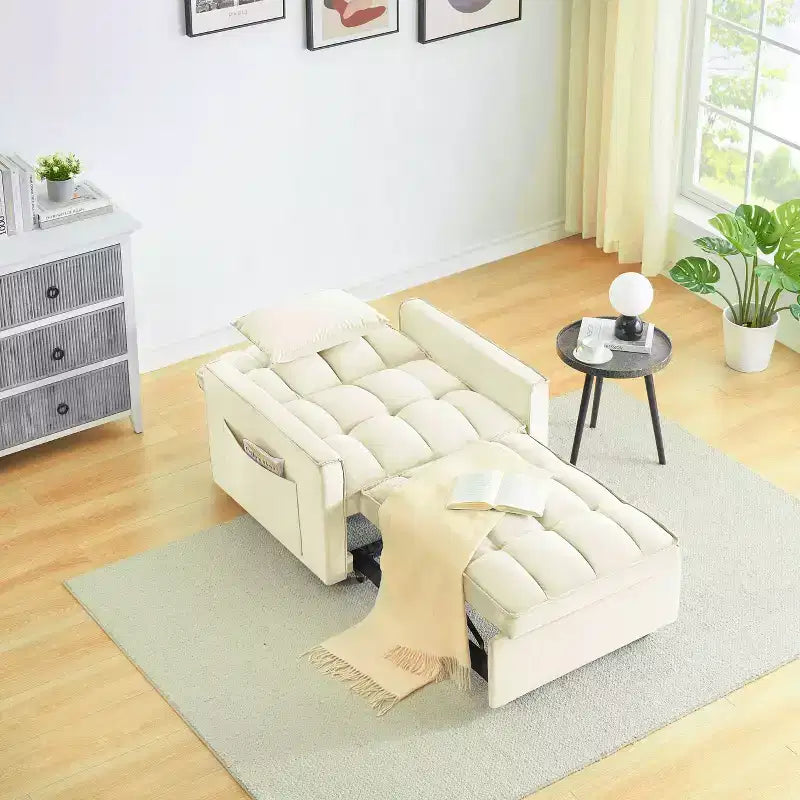 Poltrona Letto Convertibile PexFix, Ideale per Spazi Piccoli con Schienale Regolabile