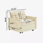 Poltrona Letto Convertibile PexFix, Ideale per Spazi Piccoli con Schienale Regolabile