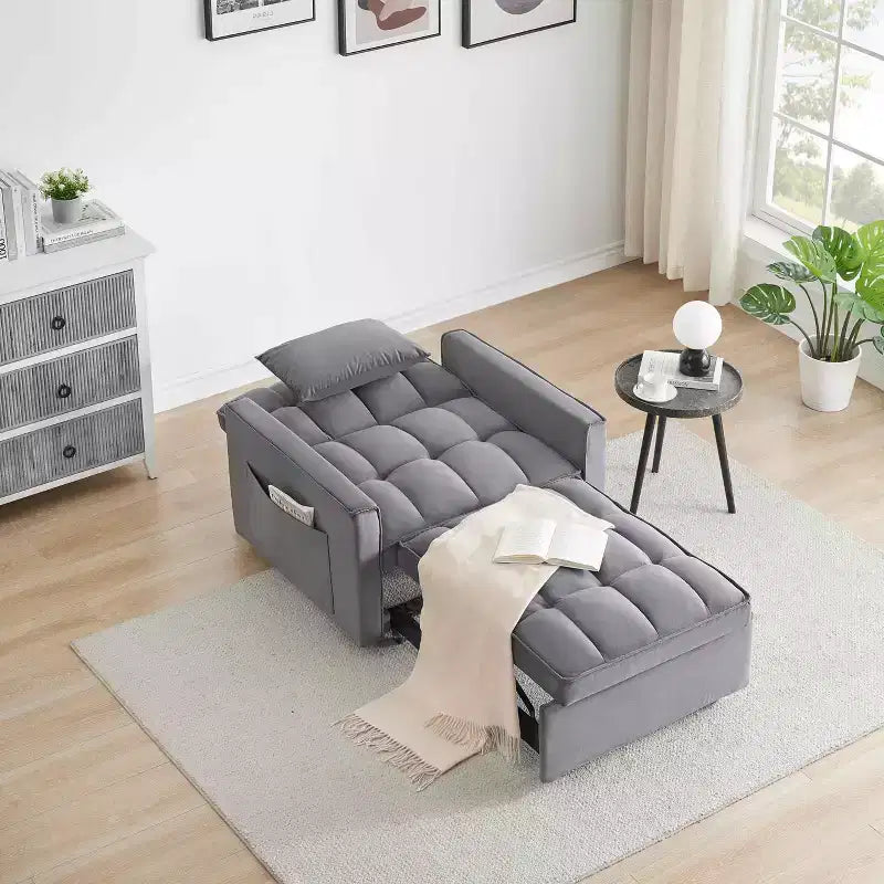 Poltrona Letto Convertibile PexFix, Ideale per Spazi Piccoli con Schienale Regolabile