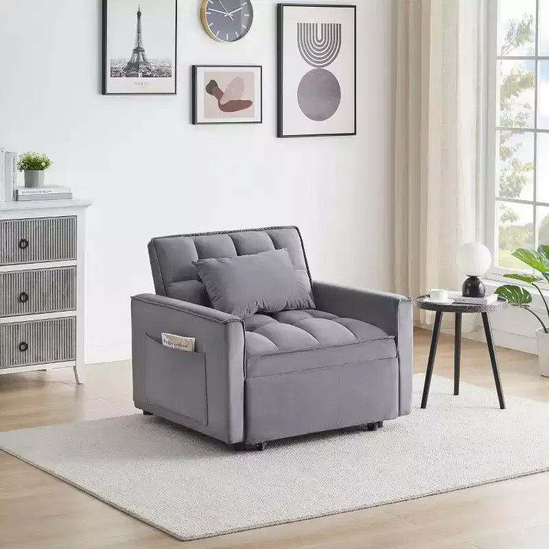 Poltrona Letto Convertibile PexFix, Ideale per Spazi Piccoli con Schienale Regolabile