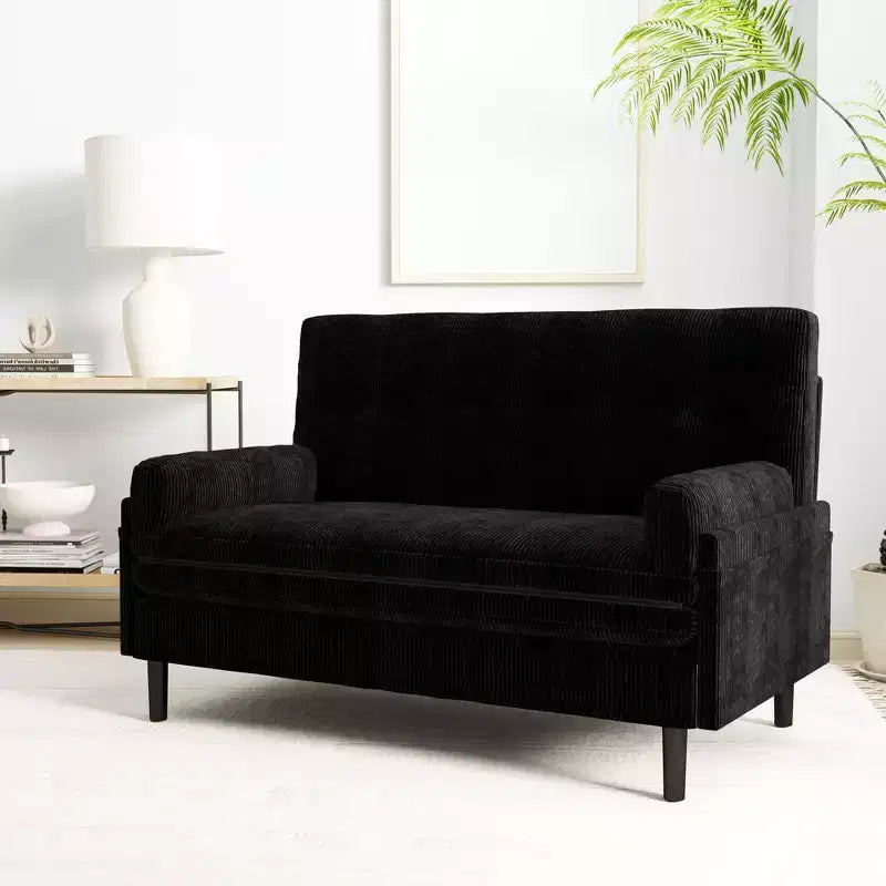 Divano letto Okak Loveseat, divano letto convertibile a 2 posti con schienale reclinabile e 2 braccioli per piccoli appartamenti, soggiorno