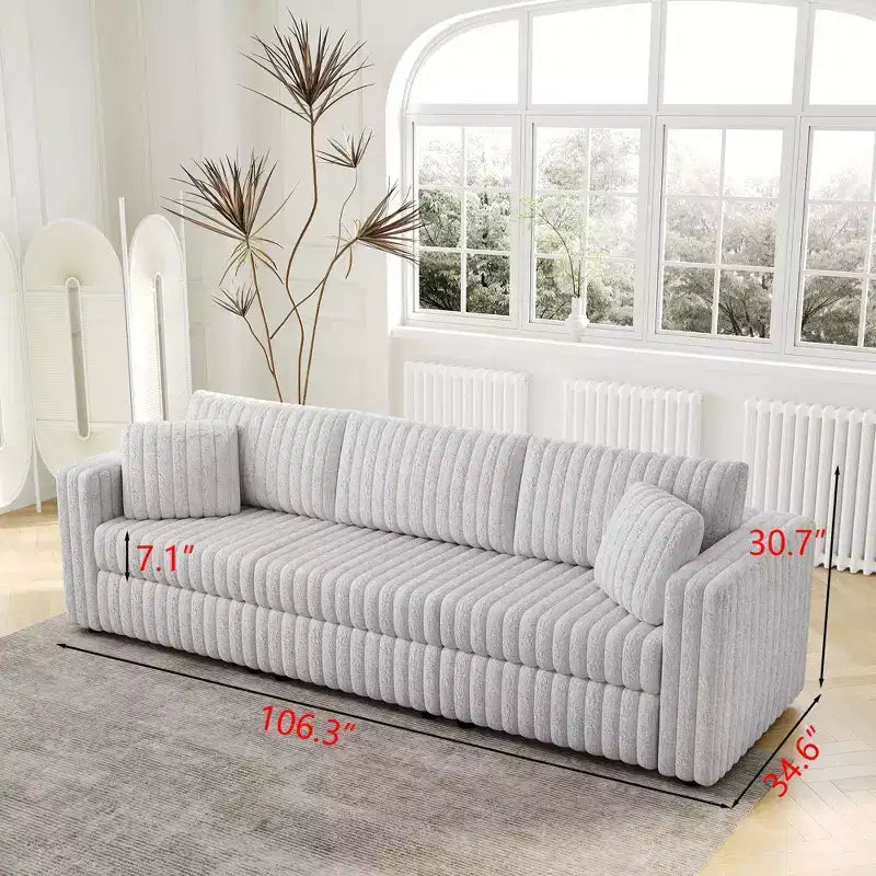 Divano letto a scomparsa pieghevole Okak Modern 54.33, divanetto convertibile futon con 3 lunghezze e schienale regolabile per il soggiorno