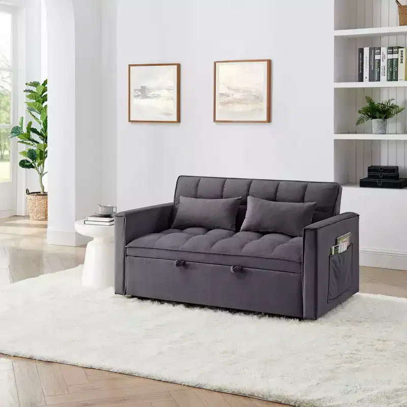 Divano letto a scomparsa pieghevole Okak Modern 54.33, divanetto convertibile futon con 3 lunghezze e schienale regolabile per il soggiorno