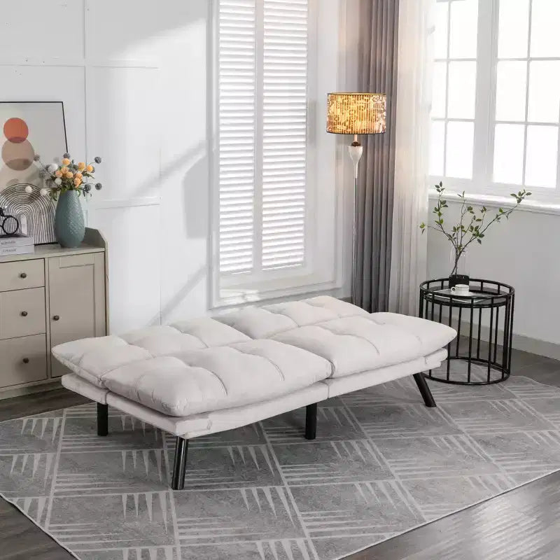 Divano letto moderno Okak Futon, divano letto matrimoniale convertibile reclinabile per piccoli appartamenti, soggiorno