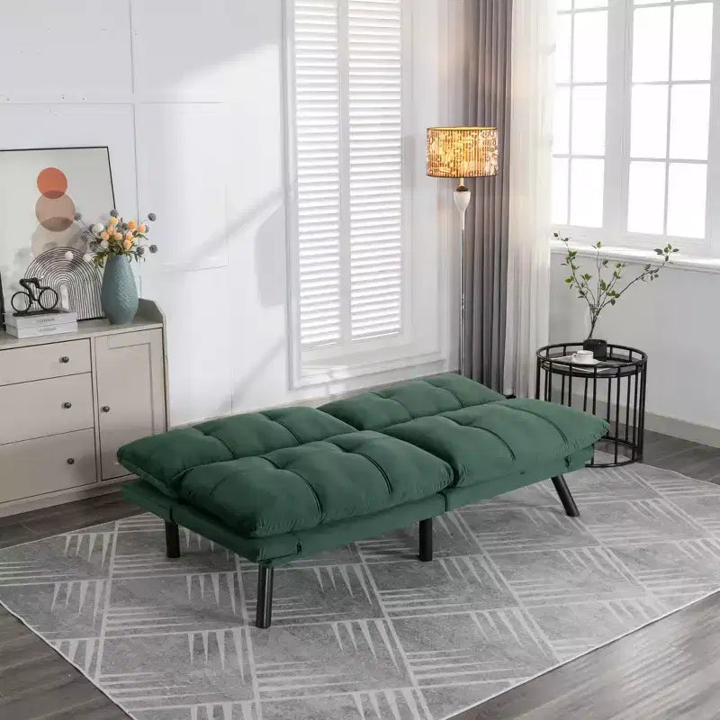 Divano letto moderno Okak Futon, divano letto matrimoniale convertibile reclinabile per piccoli appartamenti, soggiorno