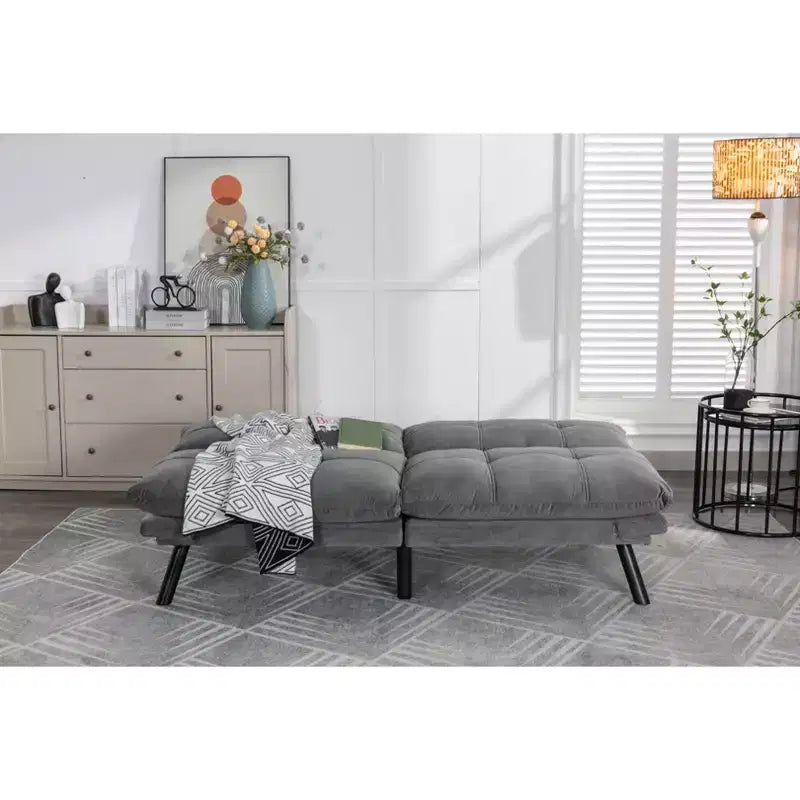Divano letto moderno Okak Futon, divano letto matrimoniale convertibile reclinabile per piccoli appartamenti, soggiorno