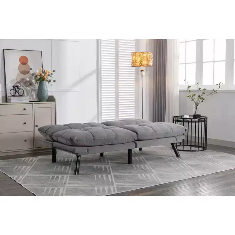 Divano letto moderno Okak Futon, divano letto matrimoniale convertibile reclinabile per piccoli appartamenti, soggiorno