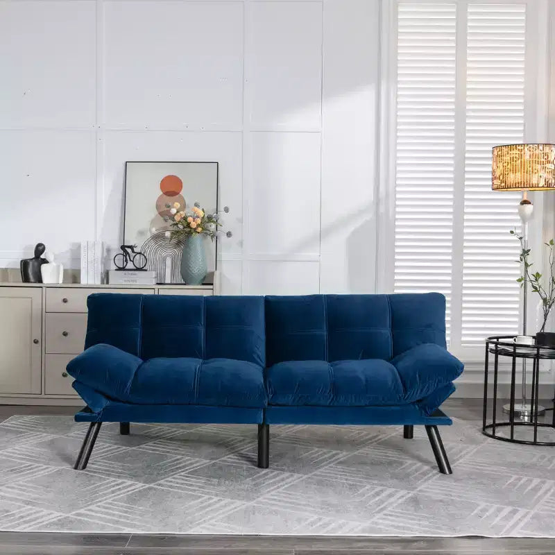 Divano letto moderno Okak Futon, divano letto matrimoniale convertibile reclinabile per piccoli appartamenti, soggiorno
