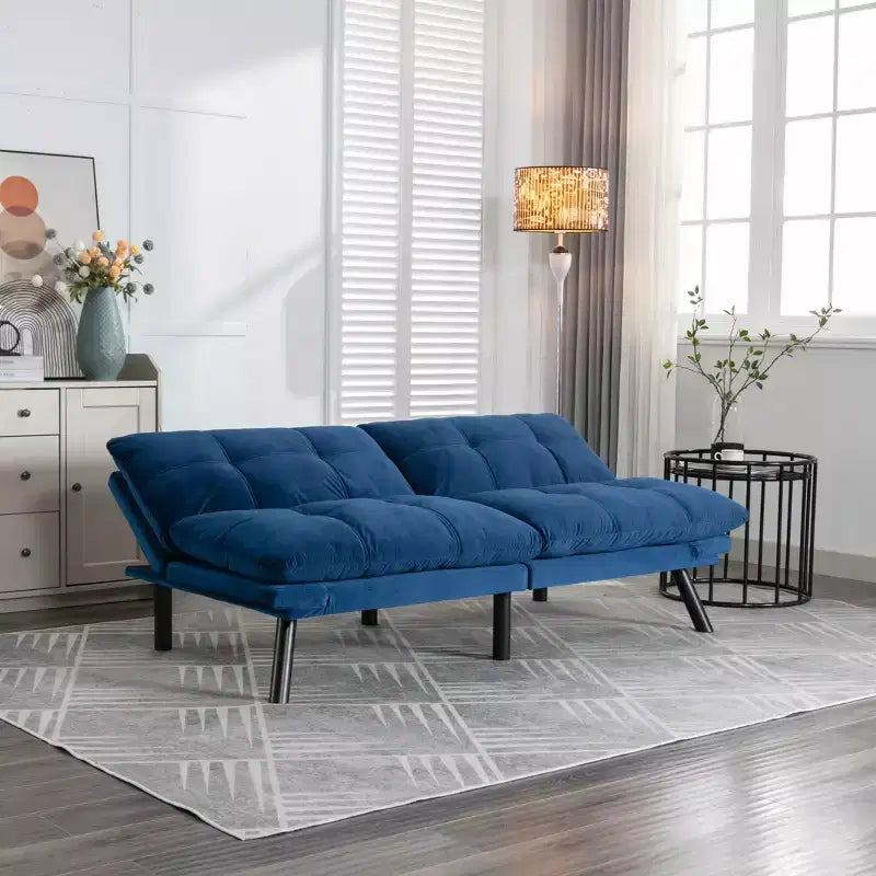 Divano letto moderno Okak Futon, divano letto matrimoniale convertibile reclinabile per piccoli appartamenti, soggiorno