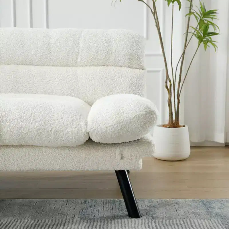 Divano letto moderno Okak Futon, divano letto matrimoniale convertibile reclinabile per piccoli appartamenti, soggiorno
