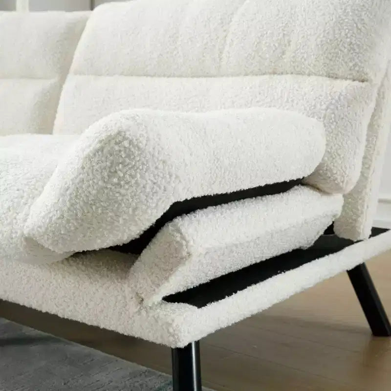 Divano letto moderno Okak Futon, divano letto matrimoniale convertibile reclinabile per piccoli appartamenti, soggiorno