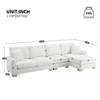 Divano componibile a 5 posti Okak Luxury 119 a forma di L extra large con penisola e 2 cuscini, divano in ciniglia effetto nuvola per soggiorno, appartamento, ufficio, blu