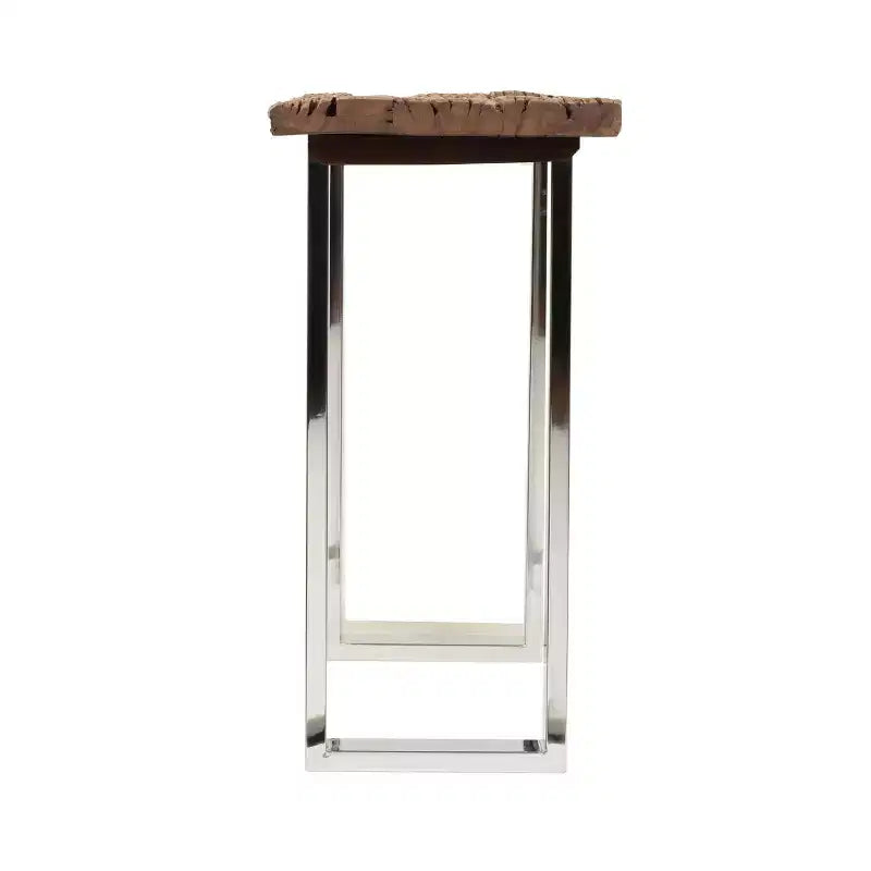 Okak Boho Tavolo Consolle da Esterno Artigianale Tavolini Laterali con Struttura in Acciaio Inox Tavolino da Giardino per Patio Esterno e Interno Balcone Cortile