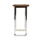 Okak Boho Tavolo Consolle da Esterno Artigianale Tavolini Laterali con Struttura in Acciaio Inox Tavolino da Giardino per Patio Esterno e Interno Balcone Cortile